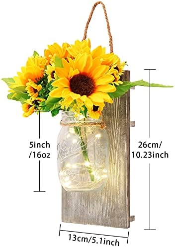 Kitchenexus Rustic Mason Jar Wall Sconces Set of Two