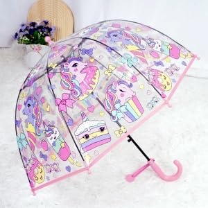 2 Pack Clear Bubble Umbrellas with Anti-Pinch Handle 1