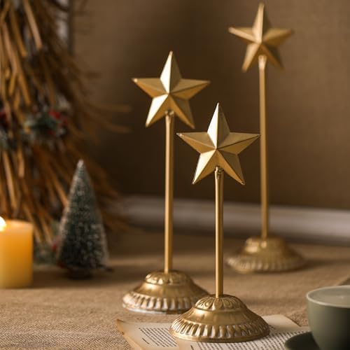 SOFE Standing Gold Star Set of 3 - Decorative Table Centerpieces
