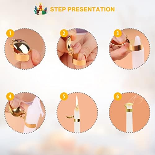 LILANGLI Swedish Candle Extinguishing Ring Set - 8 Pcs Gold Automatic Wick Snuffer Kit