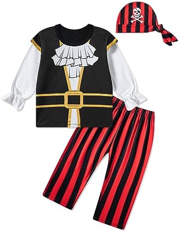 Fantasy Era 3Pcs Toddler Boys Pirate Costume with Hat