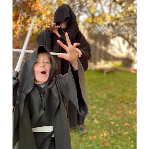 Deluxe Galaxy Wars Black Hooded Robe Costume Set
