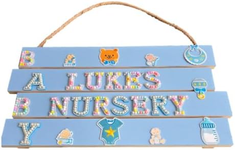 Handmade Baby Nursery Wooden Name Sign with Decor