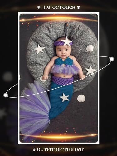 KLEYAO Newborn Baby Photography Props Mermaid Set