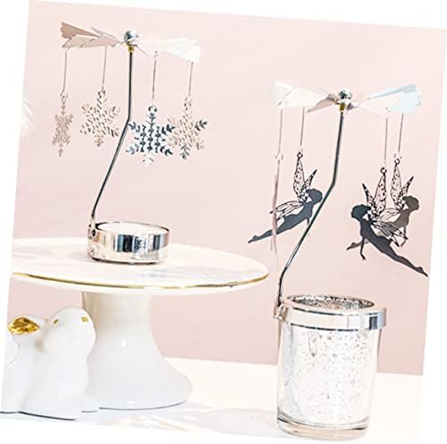 VOSAREA Rotating Snowflake Candle Holder for Holiday Decor