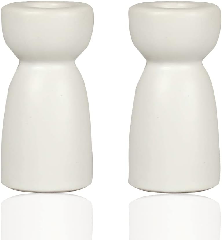 QIAOIDEA Ceramic Candlestick Holders 2 Pack 1