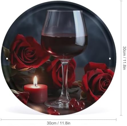 Red Wine Rose And Candle Wall Art Decor 1