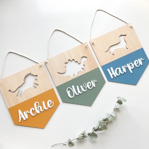 Personalized Dinosaur Name Plaque For Boys Girls Room Decor