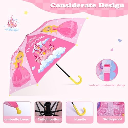 Kids Umbrella with Easy-Grip Hook Handle for Toddlers