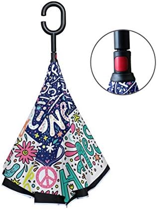 ALAZA Inverted Windproof Umbrella with Hook C-Handle