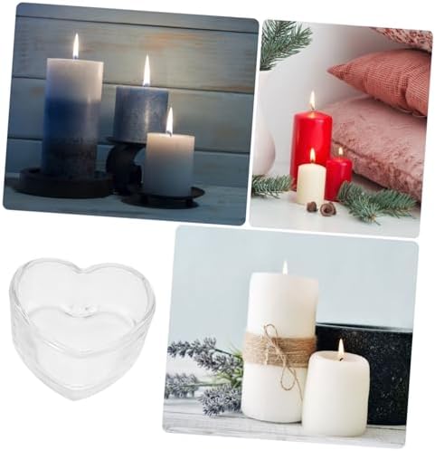 Glass Heart Shaped Tea Light Holder Elegant Decor