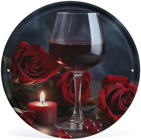 Red Wine Rose And Candle Wall Art Decor 1