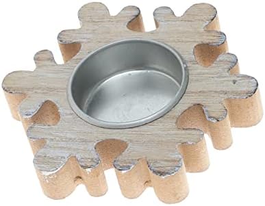 Wooden Snowflake Candlestick Holder Christmas Decor