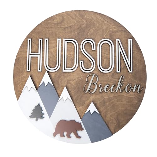 Boho Round Name Sign for Nursery and Kids Room