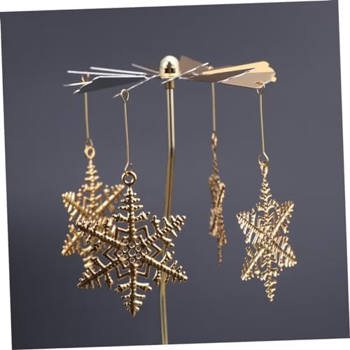 PRETYZOOM Rotating Windmill Tea Light Holder with Snowflake Design