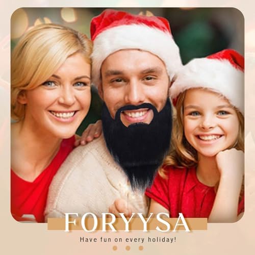 Foryysa Realistic Fake Beard and Mustache Set
