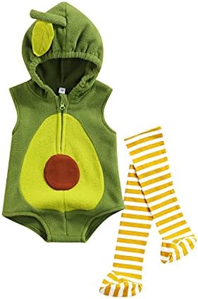 VISGOGO Halloween Costume Baby Romper Hooded Set