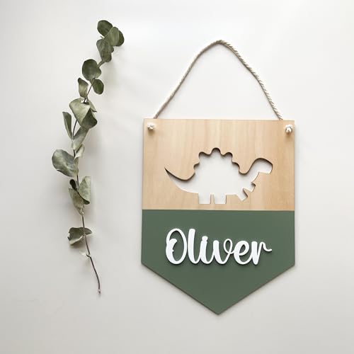 Personalized Dinosaur Name Plaque For Boys Girls Room Decor
