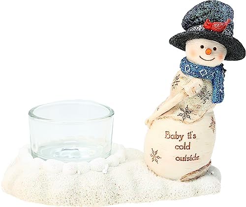 Pavilion Gift Company - Cold Outside Snowman Tealight Holder 1