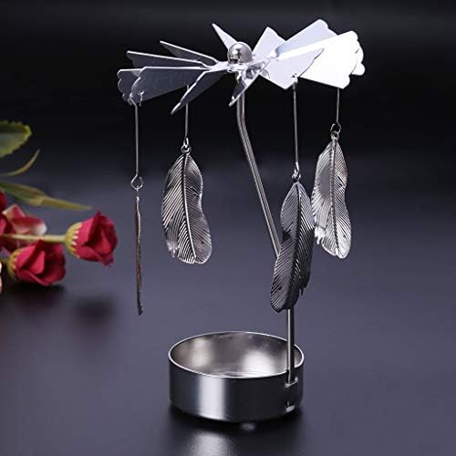 SOFEA Tea Light Candle Holder Snowman Spinning Carousel 1