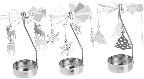 Rotating Metal Snowflake Candle Holder for Christmas Decor
