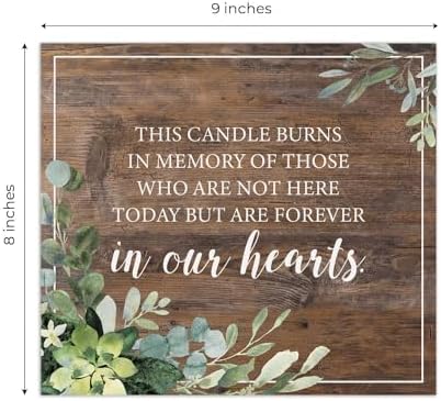Lush Greenery Memorial Wedding Sign - 8 x 9 Rustic