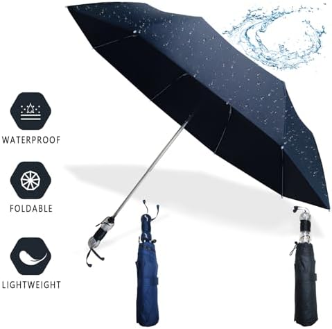 Windproof Travel Umbrella with Patented Handle Design