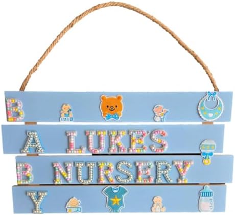 Handmade Baby Nursery Wooden Name Sign with Decor