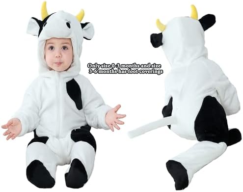 TONWHAR Animal Hooded Flannel Romper for Baby