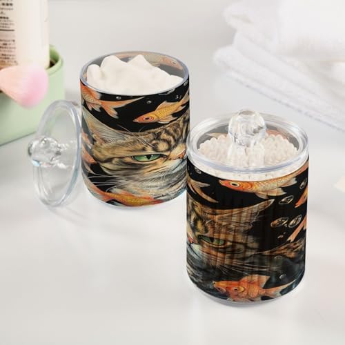 4Pack Clear Plastic Canisters with Lids - Leakproof Durable Bathroom Storage