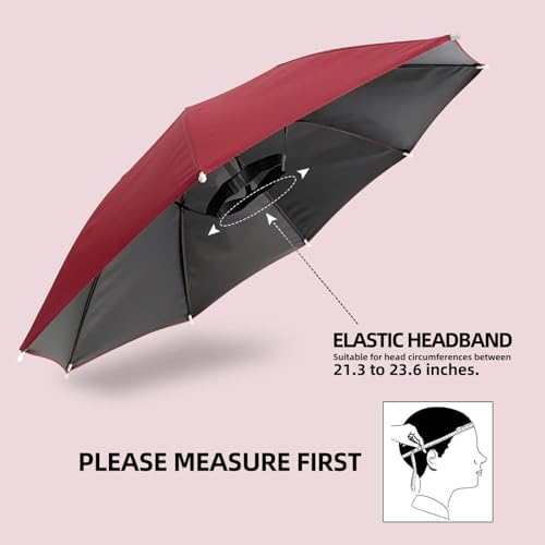 Rain Umbrella Hat for Women Men Lightweight and Comfortable