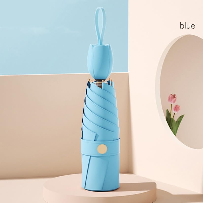 Mini Travel Umbrella with UV Protection and Tulip Handle