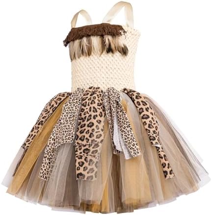 IDOPIP Girl Jungle Safari Halloween Costume Dress