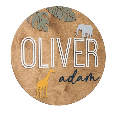 Boho Round Name Sign for Nursery and Kids Room