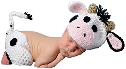 Lppgrace Newborn Baby Crochet Cow Costume Outfits