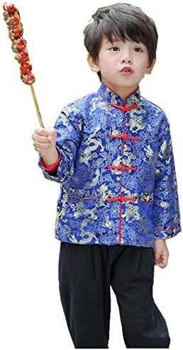 Little Boys Dragon Tang Coat Long Sleeve Costume Jacket 1