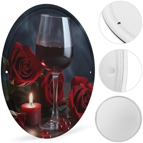 Red Wine Rose And Candle Wall Art Decor 1