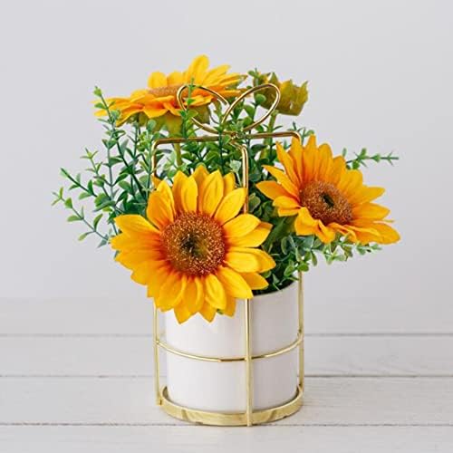NDRFAWY Artificial Indoor Rose with Ceramic Vase Decor