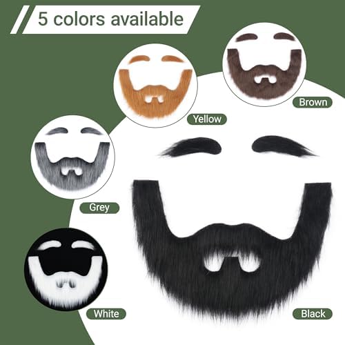 Cosela Realistic Self Adhesive Full Beard and Eyebrows