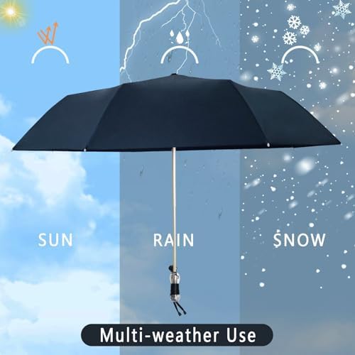Windproof Travel Umbrella with Patented Handle Design