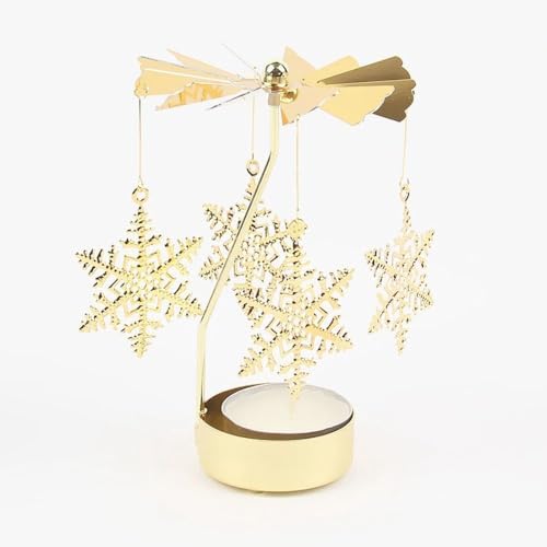 Rotating Candle Holder with Snowflake Design