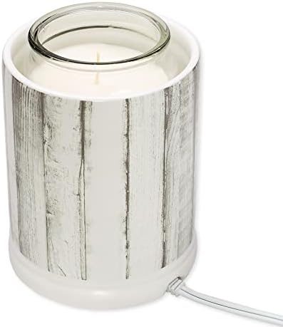 Be Still and Know Distressed Wood Design White Ceramic Jar Warmer
