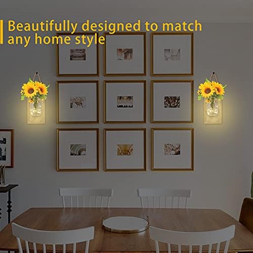 Kitchenexus Rustic Mason Jar Wall Sconces Set of Two