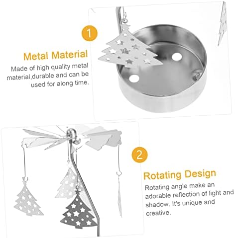 GRIRIW Rotating Snowflake Candle Holder