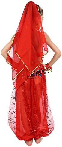 Handmade Girl Belly Dance Costume Crop Top with Sleeves for Kids