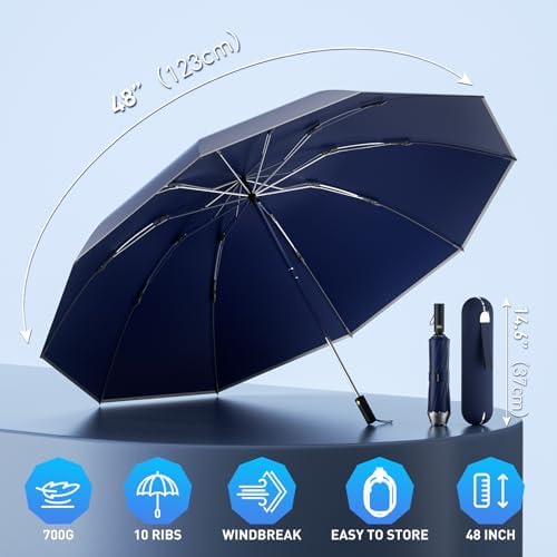 MJOFFIN 48 Inch Windproof Inverted Umbrella with Case