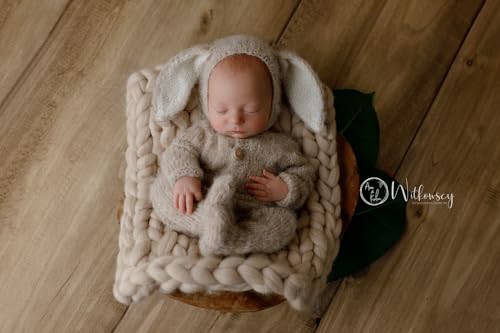 Handmade Newborn Bunny Costume with Hat and Romper