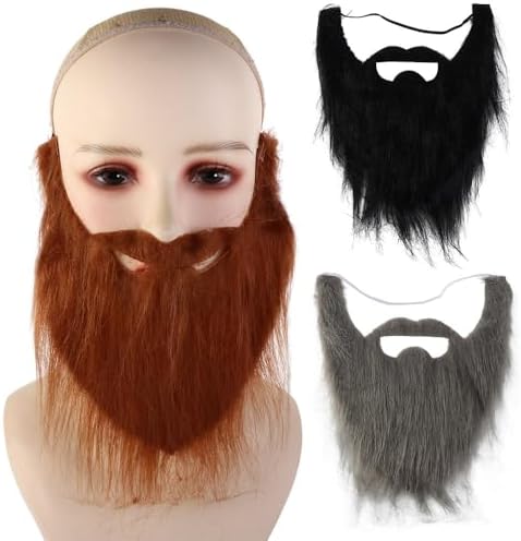 Vctitil 14 Pcs Grey Fake Mustache Facial Hair Disguise