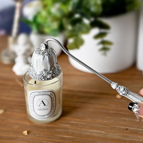 Elegant Silver Candle Snuffer with Pearl Inlay 1