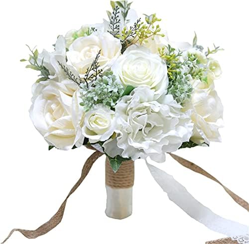 NDRFAWY Artificial Flower Bouquet for Bride